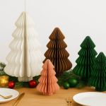 Dekoracja Choinka papierowa składana 40 cm biała 5