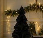 Dekoracja Choinka papierowa składana 90 cm czarna 2