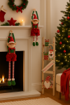 Dekoracyjna drabinka świąteczna z elfami 1