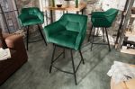 Krzesło barowe Hoker Loft aksamitny velvet zielony - Invicta Interior 3