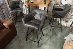 Krzesło barowe Hoker Loft antyczny szary  - Invicta Interior 9