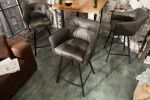 Krzesło barowe Hoker Loft taupe szary  - Invicta Interior 10