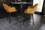 Krzesło barowe hoker Paris musztardowy - Invicta Interior 4