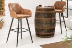 Krzesło barowe hoker Turin vintage brązowe  - Invicta Interior 2