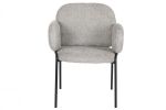 Krzesło Designer chair boucle z podłokietnikami grey 2