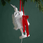 Lampa stołowa Animal Rabbit biała futerkowa 50 cm - Kare Design 2