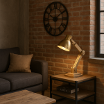 Lampa stołowa Manhattan Loft drewniana - Item International 2