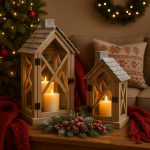 Latarnie drewniane domki - Kaemingk 2