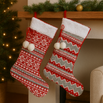 Skarpeta świąteczna retro czerwona 1