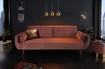 Sofa rozkładana Wersalka aksamitna Divani brudny róż - Invicta Interior 1