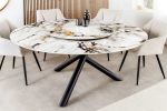 Stół ceramiczny okrągły z obrotowym blatem Spin Aurora Oro 150 cm marmur - Invicta Interior 4