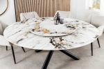 Stół ceramiczny okrągły z obrotowym blatem Spin Aurora Oro 150 cm marmur - Invicta Interior 3
