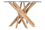 Stół Sticks okrągły 120 cm drewno orzech 2