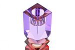 Świecznik szklany Crystal fioletowo-czerwony 3