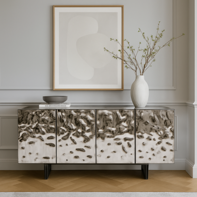 Komoda Caldera srebrna chrom 160x78 cm - Kare Design