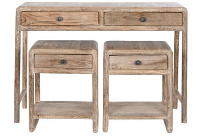 Konsola drewniana Duo Timber ze stolikami