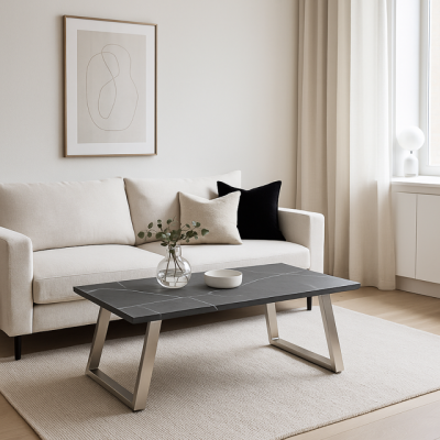 Ława Milano czarna z efektem marmuru - Item International