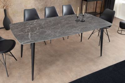 Stół ceramiczny Milano 160 cm antracytowy marmur - Invicta Interior