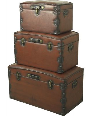 Suitcase Set Colonial Leder brązowy zestaw 3 szt  