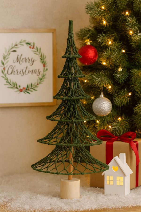 Dekoracja Choinka Makrama zielona 110 cm