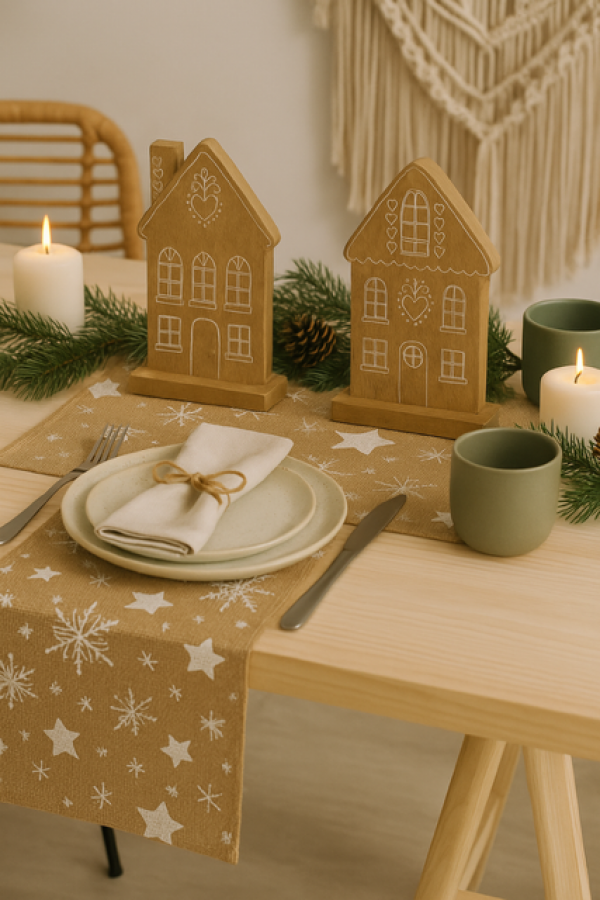 Dekoracja Domek z piernika drewno mango