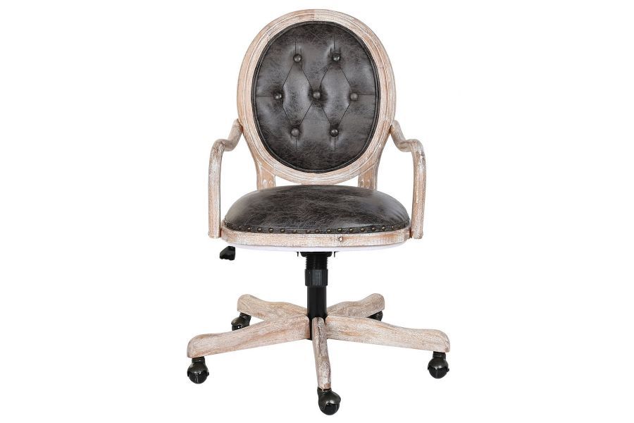 Fotel biurowy krzesło Louis glam natur