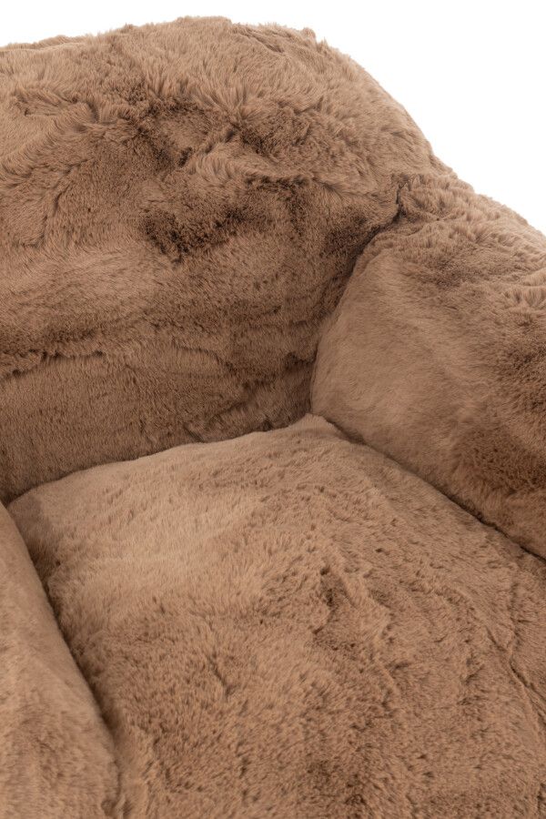 Fotel futrzany Bear Cloud brązowy taupe premium