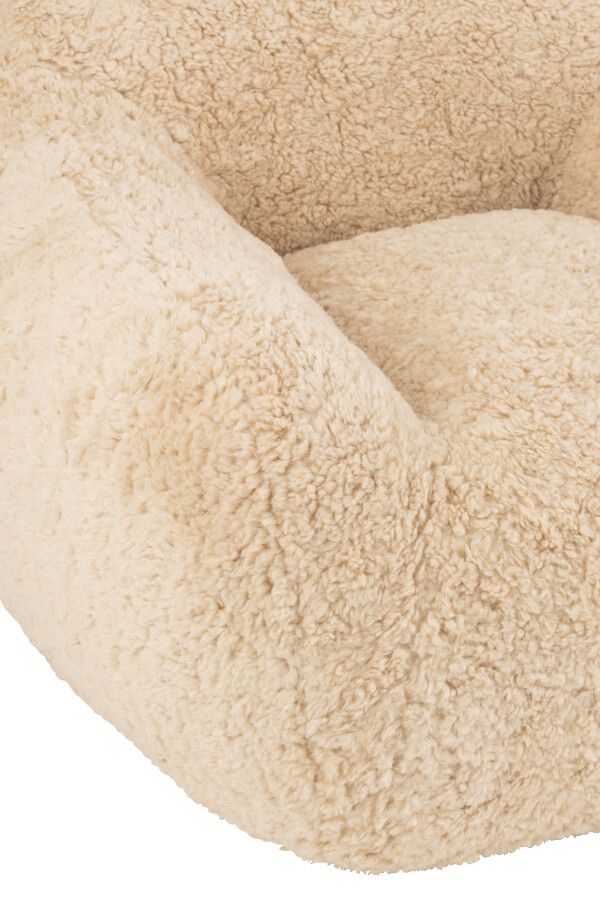 Fotel futrzany Bear Cloud creme beżowy premium