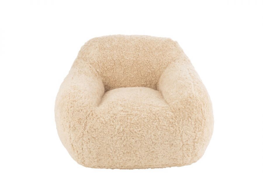 Fotel futrzany Bear Cloud creme beżowy premium