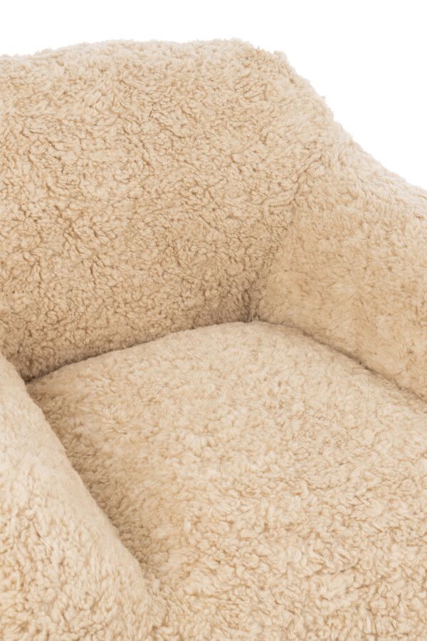 Fotel futrzany Bear Cloud creme beżowy premium