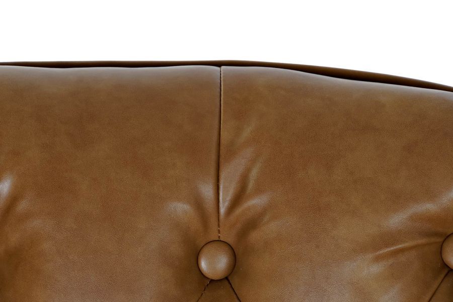 Fotel Icon pikowany z podnóżkiem brązowy