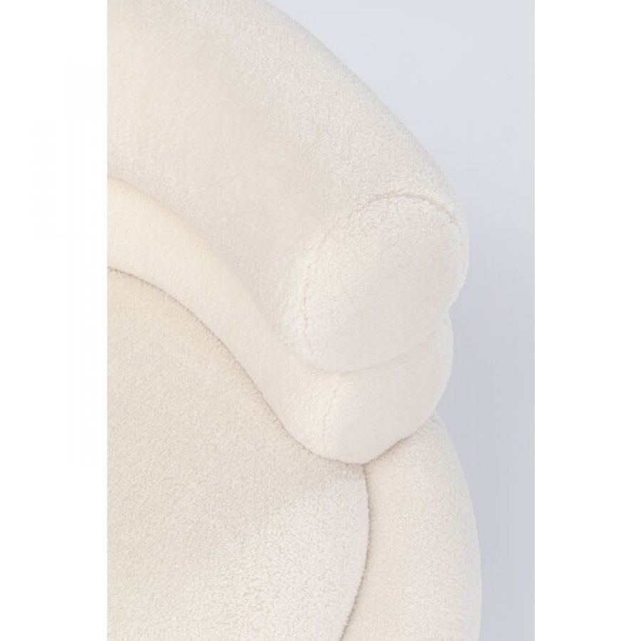 Fotel koktajlowy Livelli boucle biały  - Kare Design