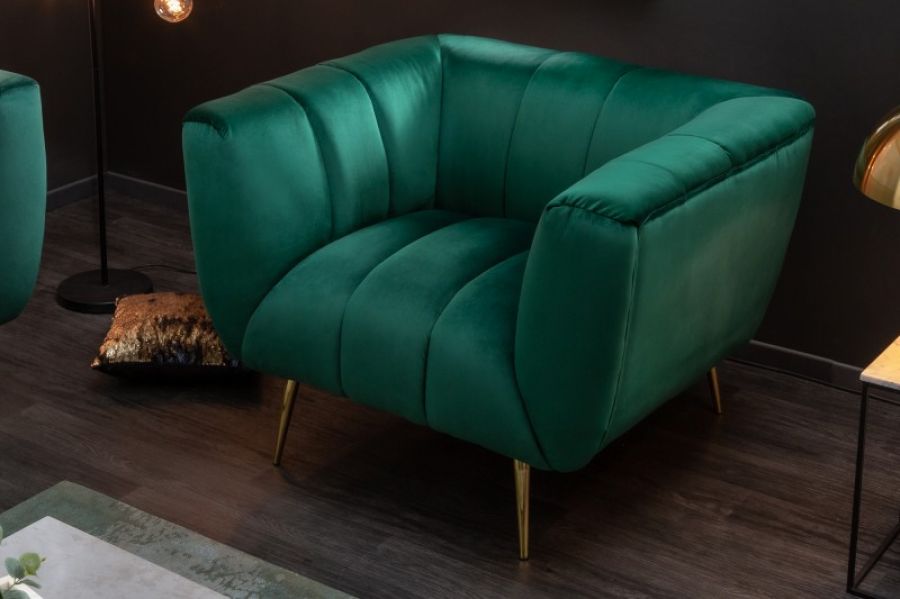 Fotel Noblesse zielony aksamitny - Invicta Interior