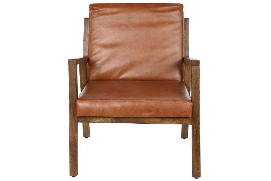 Fotel skórzany Icon z podłokietnikami brązowy