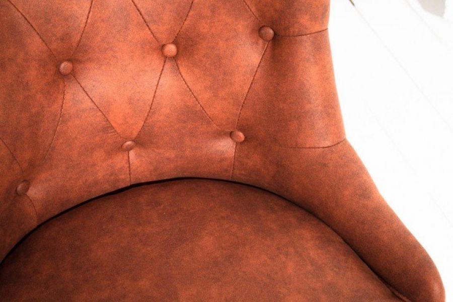 Krzesło biurowe Fotel Victorian vintage brązowy jasny - Invicta Interior