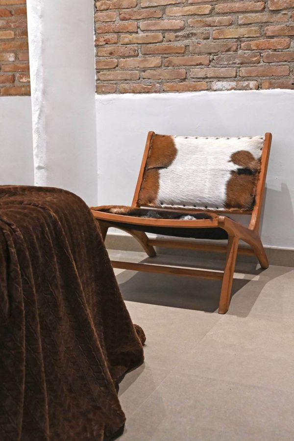 Fotel wypoczynkowy leżanka Cow brązowy