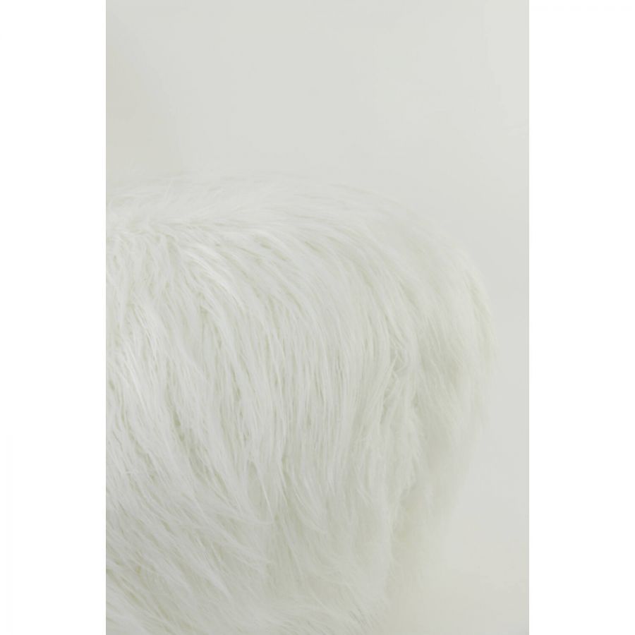 Fotel Yeti z futerkiem biały