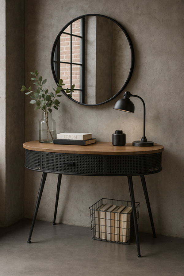 Konsola Fashion Bottle czarna z plecionką wiedeńską  - Item International