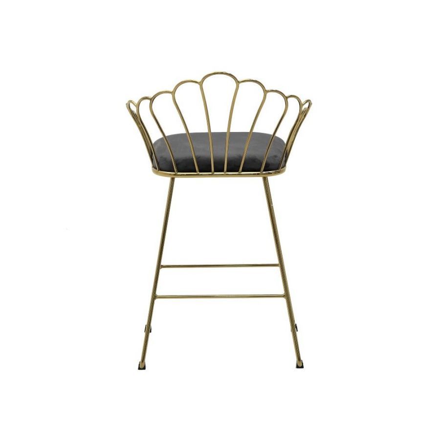 Krzesło barowe hoker Bloom Elegant złote czarne