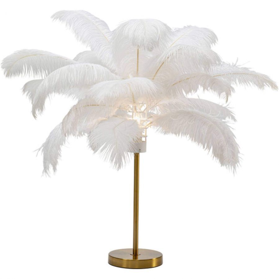 Lampa Feather Palm biała stołowa 60cm - Kare Design
