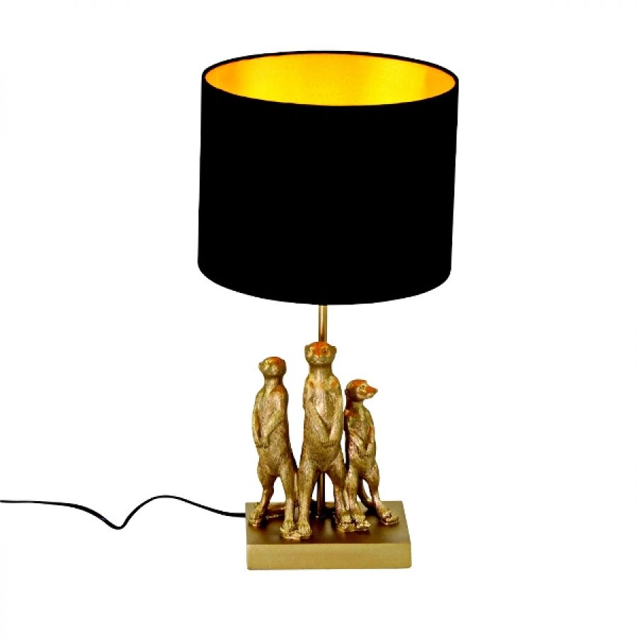Lampa stołowa Surykatki złota