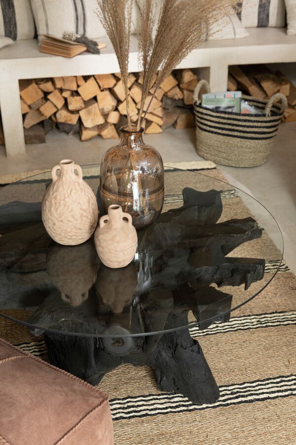 Ława drewniana Korzeń drzewa Wild czarna