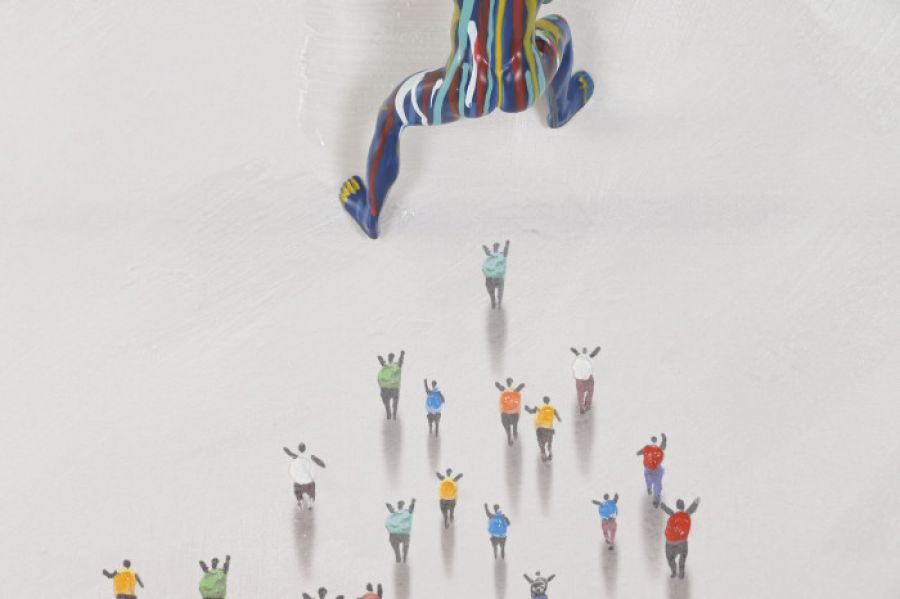 Obraz 3D Atleta biały 80 x 120 cm