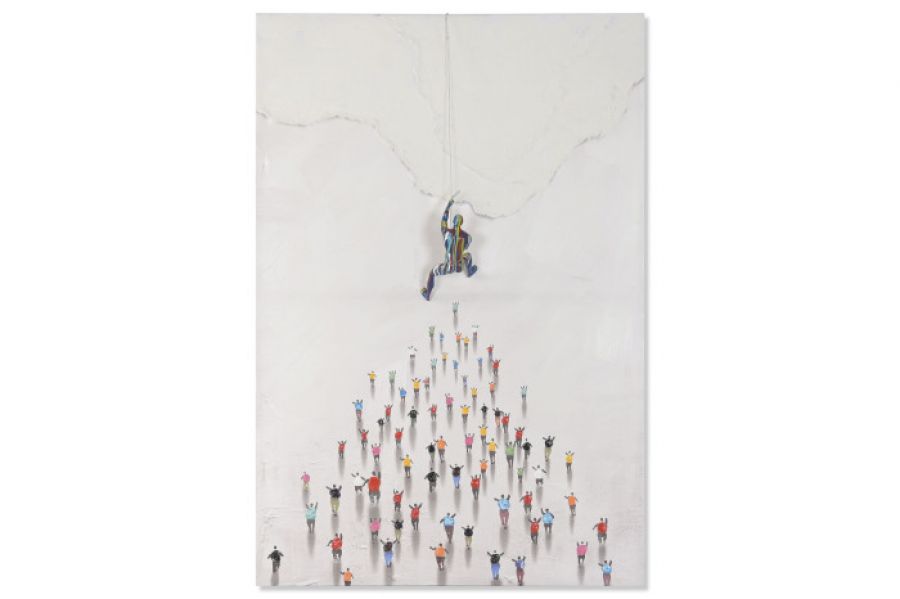 Obraz 3D Atleta biały 80 x 120 cm