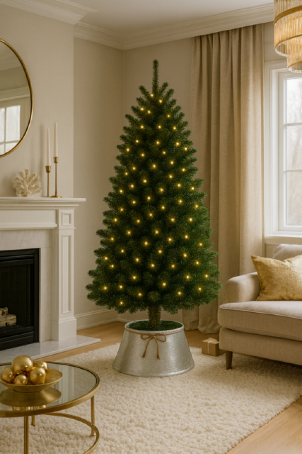 Osłonka na choinkę srebrna