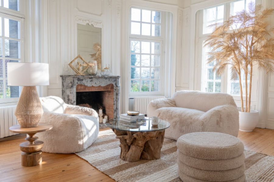 Sofa futrzana Bear Cloud ivory premium