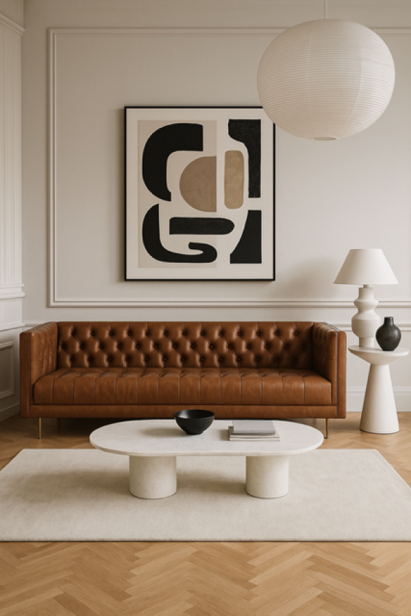 Sofa Lujo luxury skórzana brązowa  - Item International