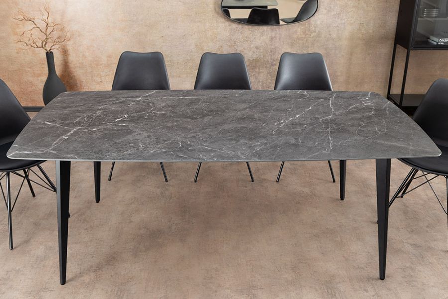 Stół ceramiczny Milano 180 cm antracytowy marmur - Invicta Interior