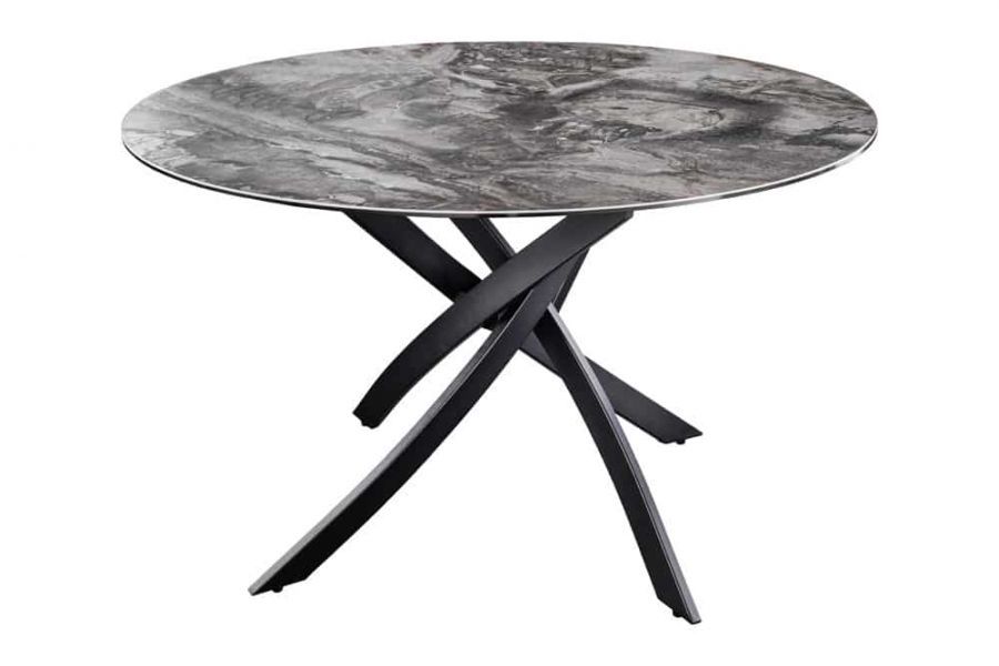 Stół okrągły ceramiczny Alpine 120 cm marmur taupe - Invicta Interior