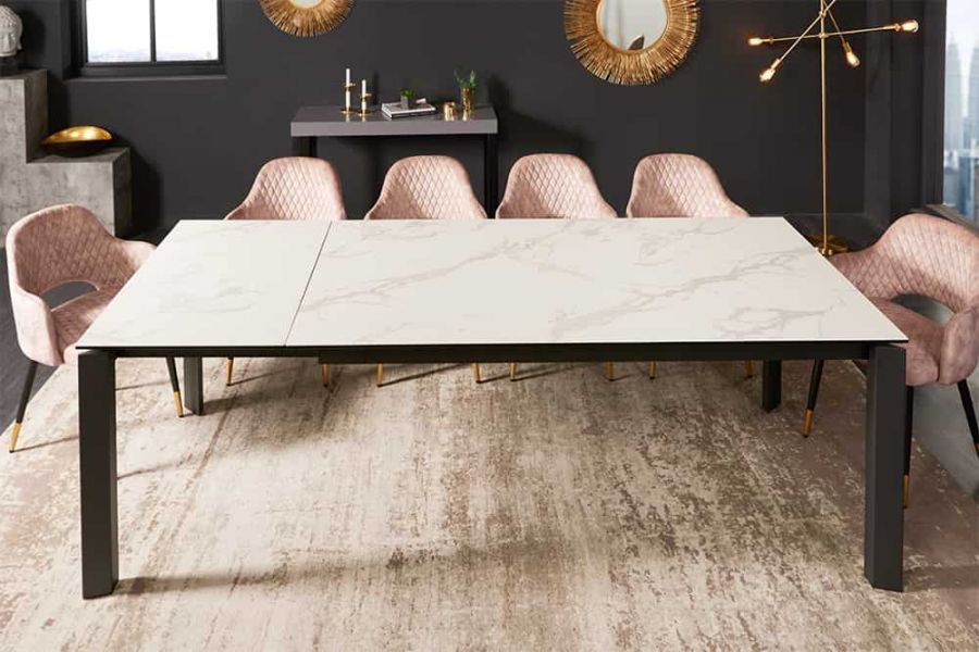Stół rozkładany ceramiczny X7 180-240 cm marmur biały - Invicta Interior